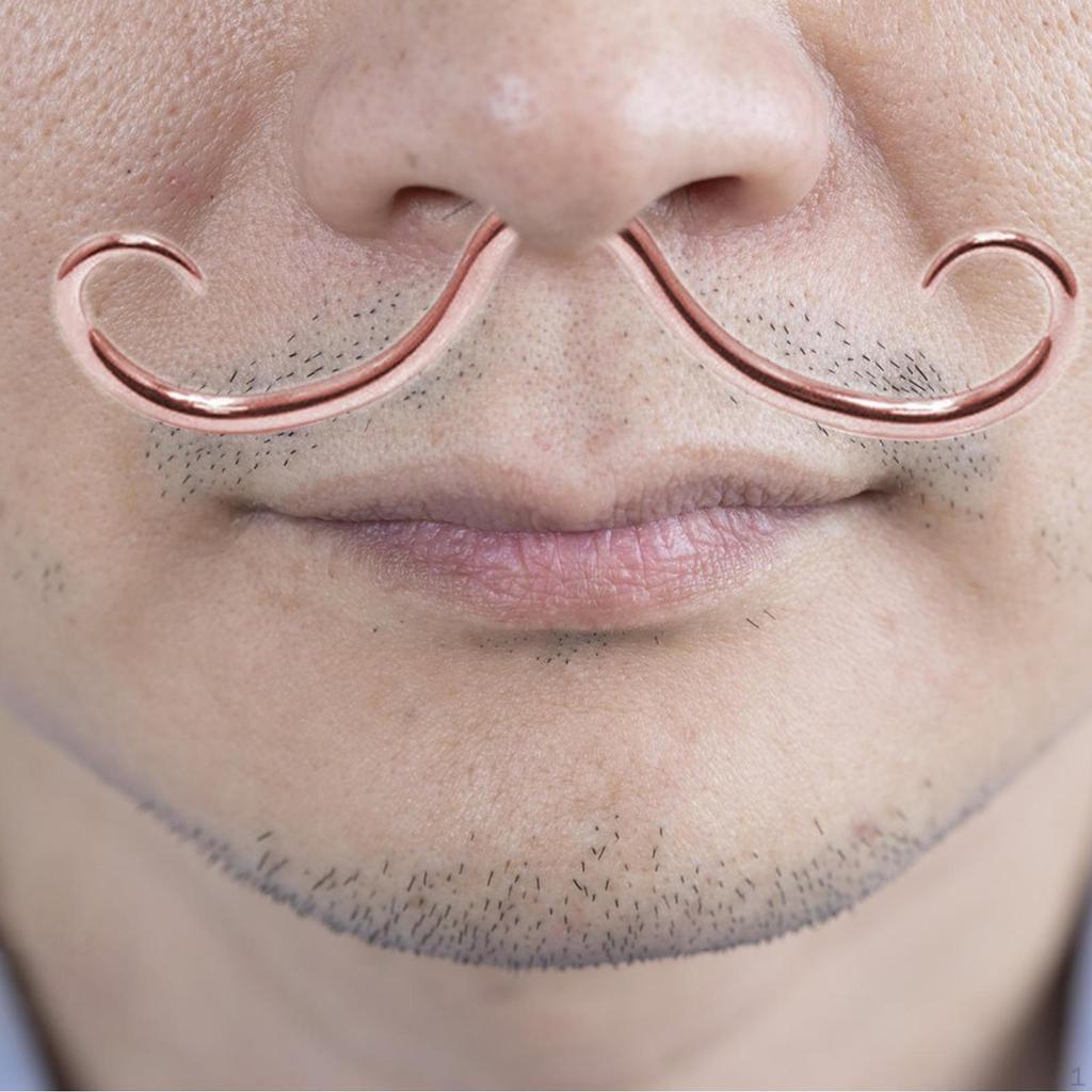 Классическое кольцо в носу с усами для особых случаев