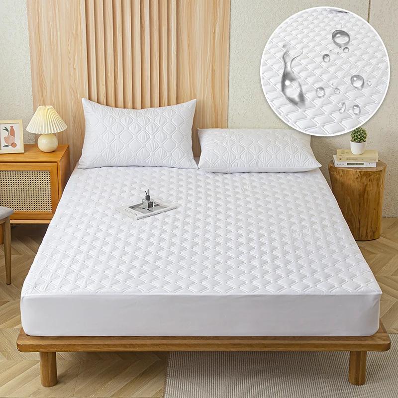 Супер водонепроницаемый стеганый матрас для кровати, набор чехлов для односпальной двуспальной кровати, защита от намокания, пылезащитная простыня на кровати