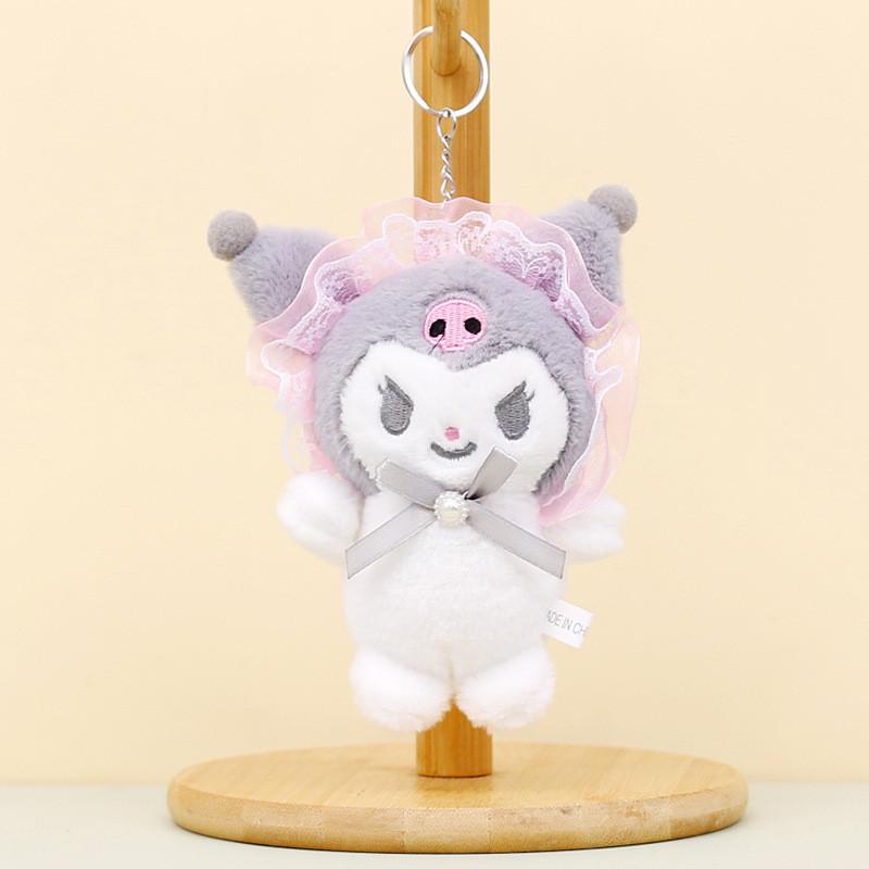 Милый брелок-плюшевая игрушка Sanrio Kuromi, очаровательная коротковорсовая мягкая кукла 12 см