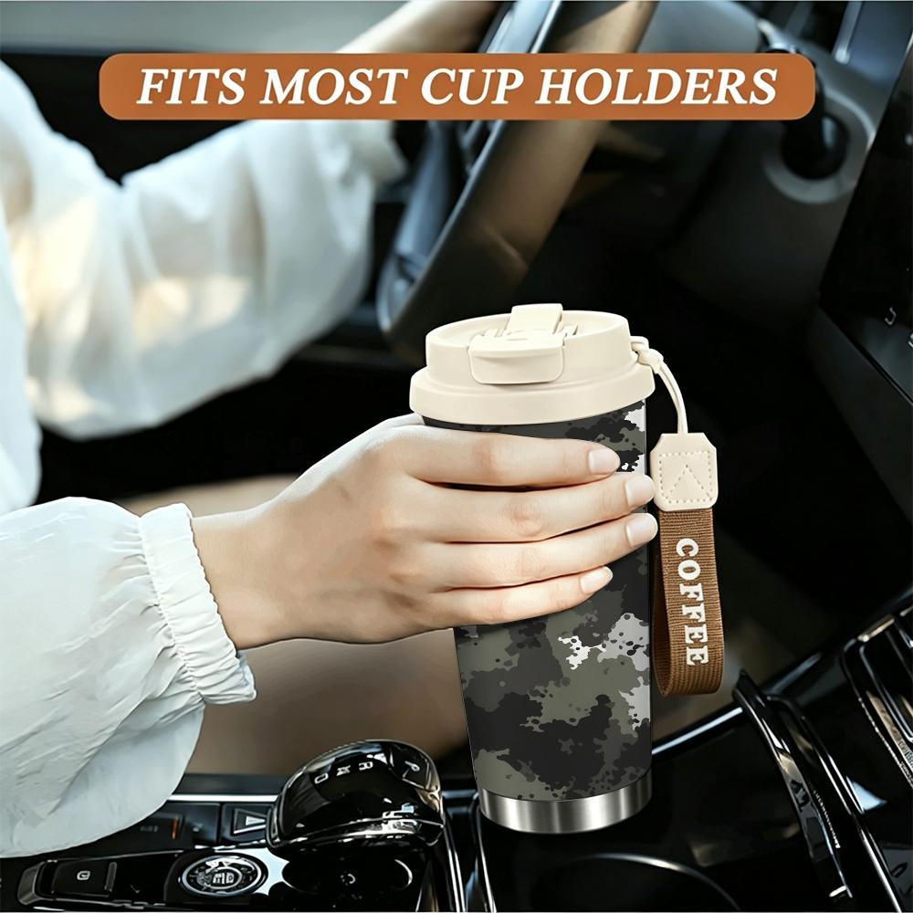 Tactical Camouflage Pattern Stainless Steel Insulated Coffee Tumbler Vacuum Thermal Cup Portable Travel Mug for Outdoor Sports Work