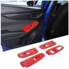 Red Carbon Fiber Window Lift Switch Button Trim Frame For Subaru WRX -23