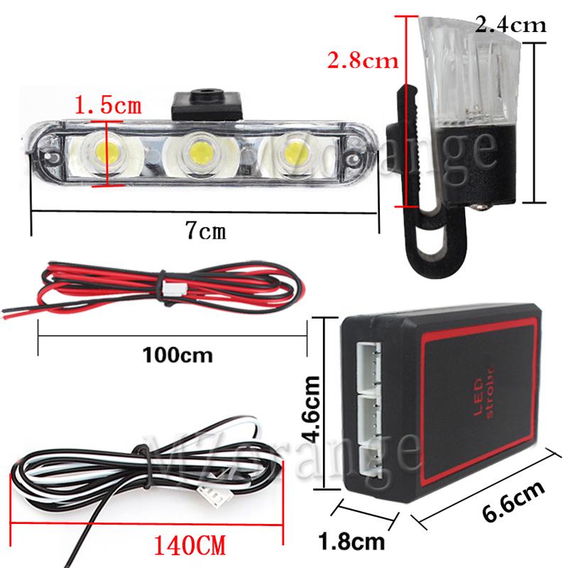 4*3 светодиодных полицейских фонарей для автомобиля FSO Strobe Light беспроводной пульт дистанционного управления для скорой помощи 12 В Предупреждение Аварийная вспышка Стробоскоп Автомобильные аксессуары