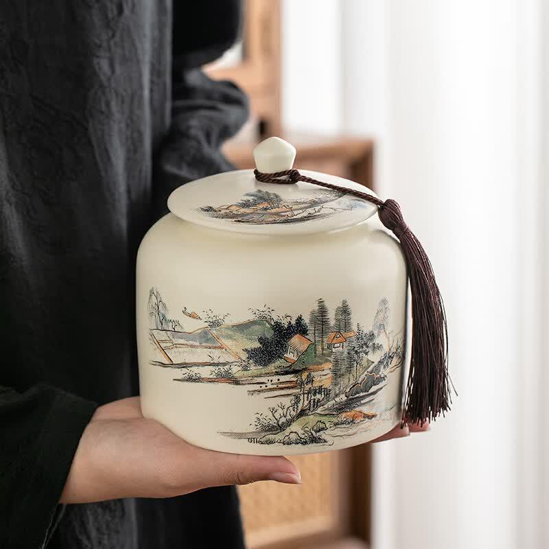 Керамическая антикварная чайница Deou Xingguang Подарочный набор