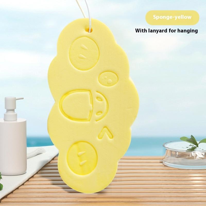 Soft Bath Sponge Brush for Kids with Lanyard Exfoliating Dead Skin Massager Cleaning Shower Sponge Rub