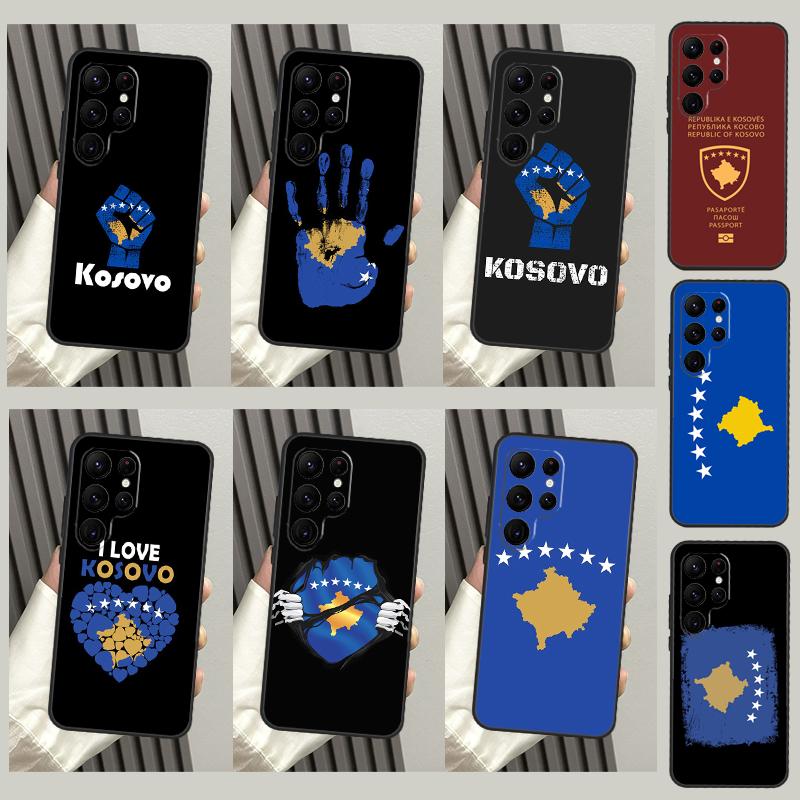 Kosovo National Flag Case For Samsung Galaxy S23 S22 S21 Ultra Plus S8 S9 S10 Note 10 20 Ultra S21 S20 FE Cover
