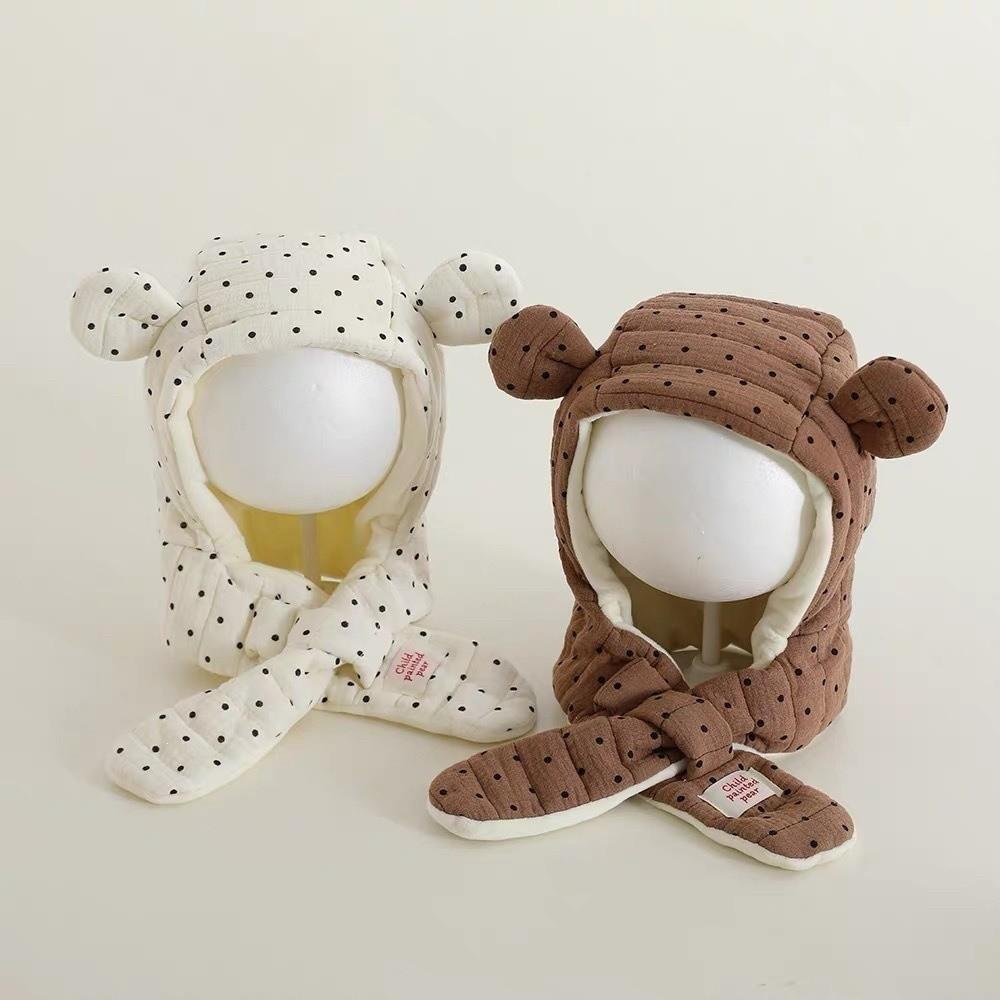 Windproof Winter Hat & Scarf Integrated Earflap Design Wrap Cap For Infant Baby Girls Boys