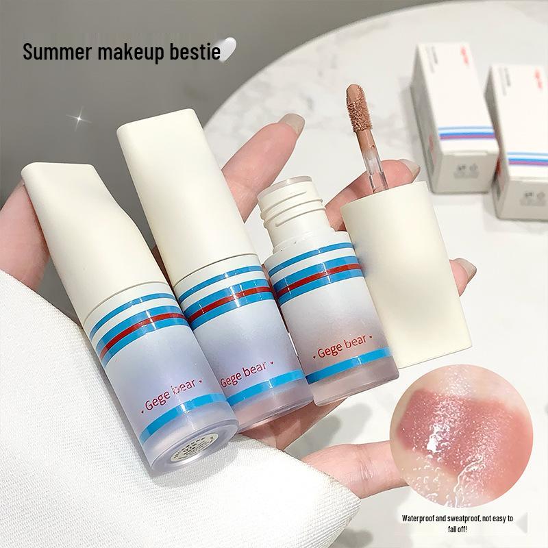 Gege Bear Liquid Eyeshadow - Subtle Shimmer, Low Saturation, No Smudge, Student-Friendly.