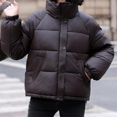 Новая стильная кожаная короткая хлопковая куртка для женщин, стильная и универсальная, коричневая и черная