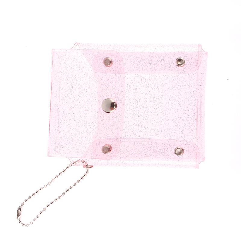 Мини-косметичка, симпатичная прозрачная косметичка с блестками, розовый брелок для ключей, косметичка-футляр