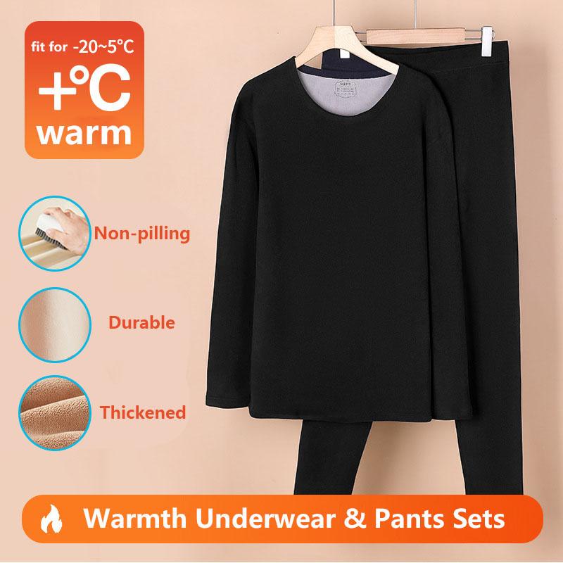 2PCS/SET Winter Warmth Underwear Autumn Pants Set Thermal Underwear Made of Lambswool for Men Women Winter Warm Pants for Students Cold Resistant