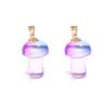 2Pcs 26×16mm Lampwork Mini Mushroom Pendant Colorful Transparent Crystal Pendant For DIY Charm Jewelry Accessories Wholesale