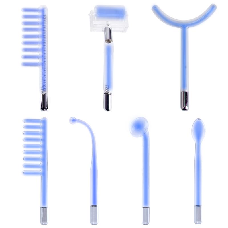 Высокочастотный неоновый аргоновый электрод для лица, насадка для грибовидного электрода, синие трубки, массажер для лица, светильник, устройство для ухода за кожей лица