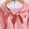 Children Clothing Girls Summer Solid Color Backless Bow Dress Princess Daily Casual Dresses for 2-7 Years Old