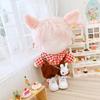 Animal Pattern Cotton Stuffed Dolls Knited Hat Mini Overalls Plush Suspender Pants Doll Clothes