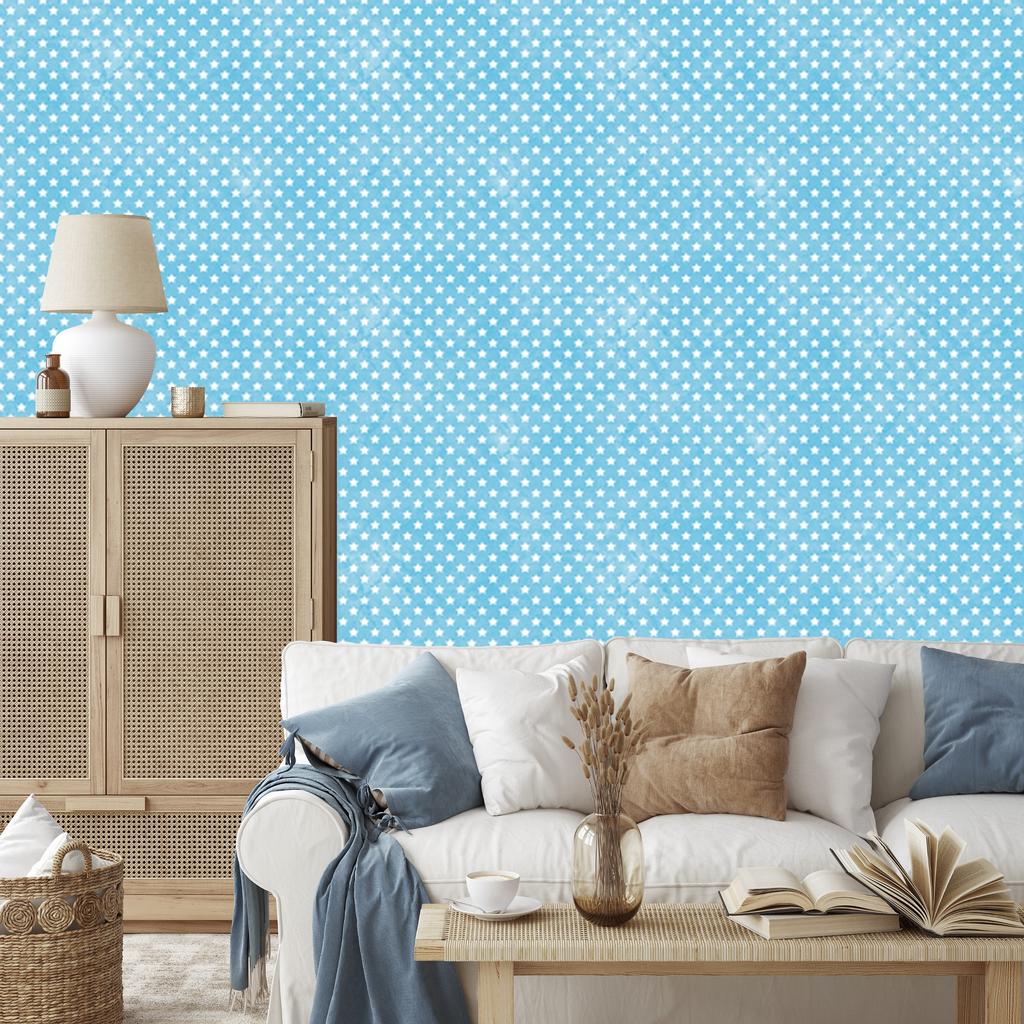 Celadon Stars Wallpaper, celadon background for Living Room and Bedroom 50x1000