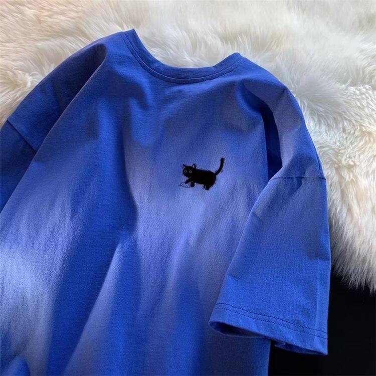 New Short-Sleeved T-shirt Men's Summer Korean Style Trendy Simple Half Sleeve Top Hong Kong Style Loose Casual Fashion Brand T-shirt