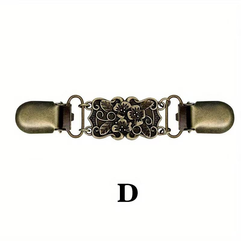 Vintage Hollow Flower Collar Clip Shawl Connection Buckle Women's Sweater Clip Lace Geometric Vintage Hollow Flower