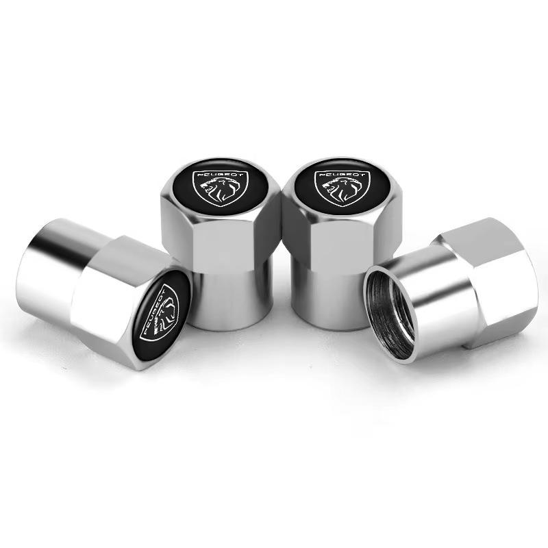 4PCS 3D Aluminum Alloy Wheel Tire Valve Caps Dustproof Stem Cover Car Decor For Peugeot 3008 5008 208 308 508 2008 408X 108