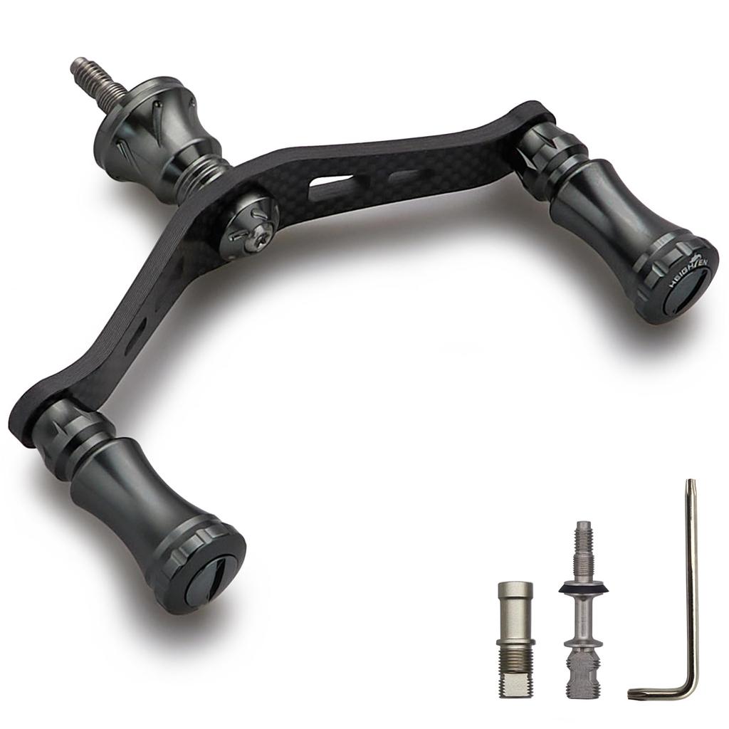 HEIGHTEN 90мм Рукоятка катушки Shimano Daiwa Универсальная Карбоновая ткань Карбоновая кривошипная рукоятка для спиннинговых катушек Шахматная серия Ручка Темно-серый 1.5K (15мм -