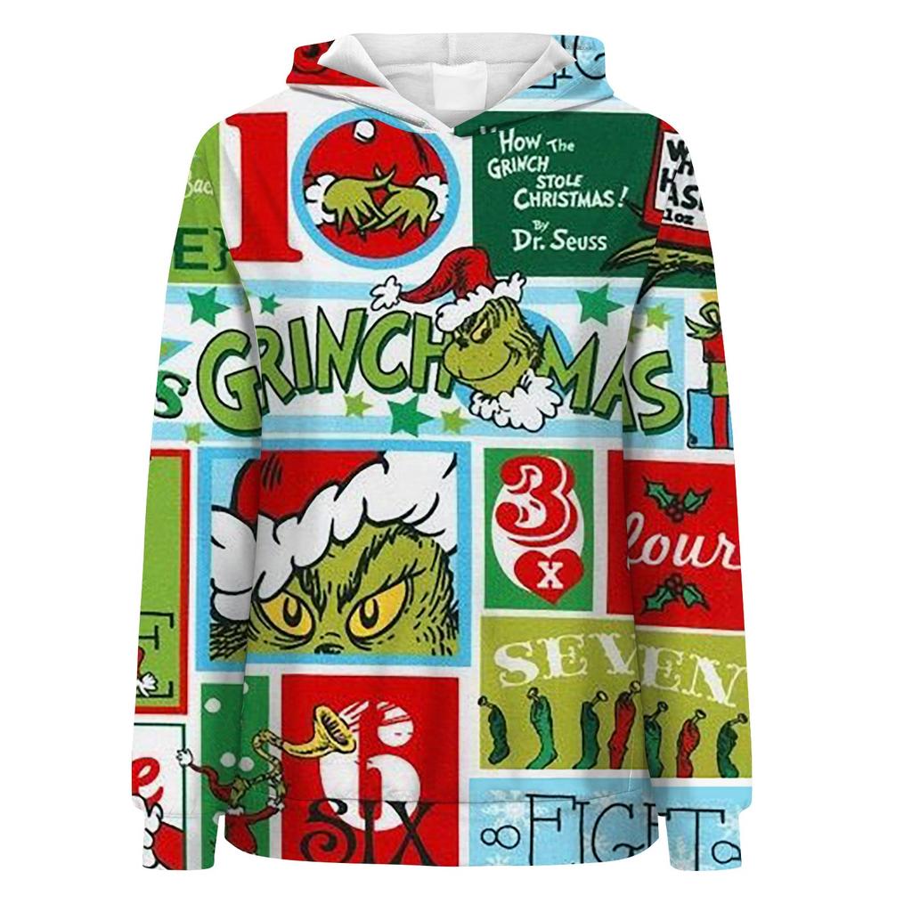 Christmas Hooded Sweatshirts For Women Casual Long Sleeve Pullover Sweatshirt Fall Winter Clothes