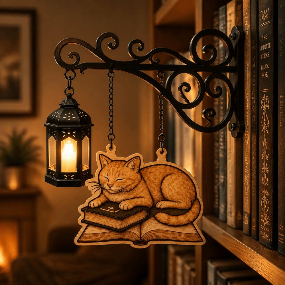 Vintage Library Lantern Miniature Reading Light Spooky Ambiance Bookcase Lamp  Home Decor