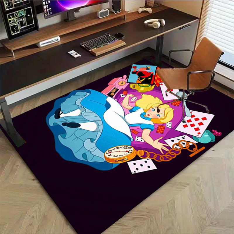 Alice Wonderland Carpet For Playroom Bedroom Living Room Sofa Home Decorkids Game Area Rug Nonslip Floor Mat