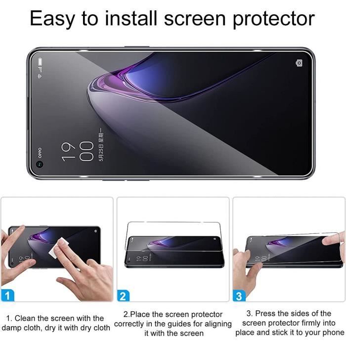 Pack-3 Verre Trempé pour OPPO Reno 8 5G Protection d'écran 9H Antichoc
