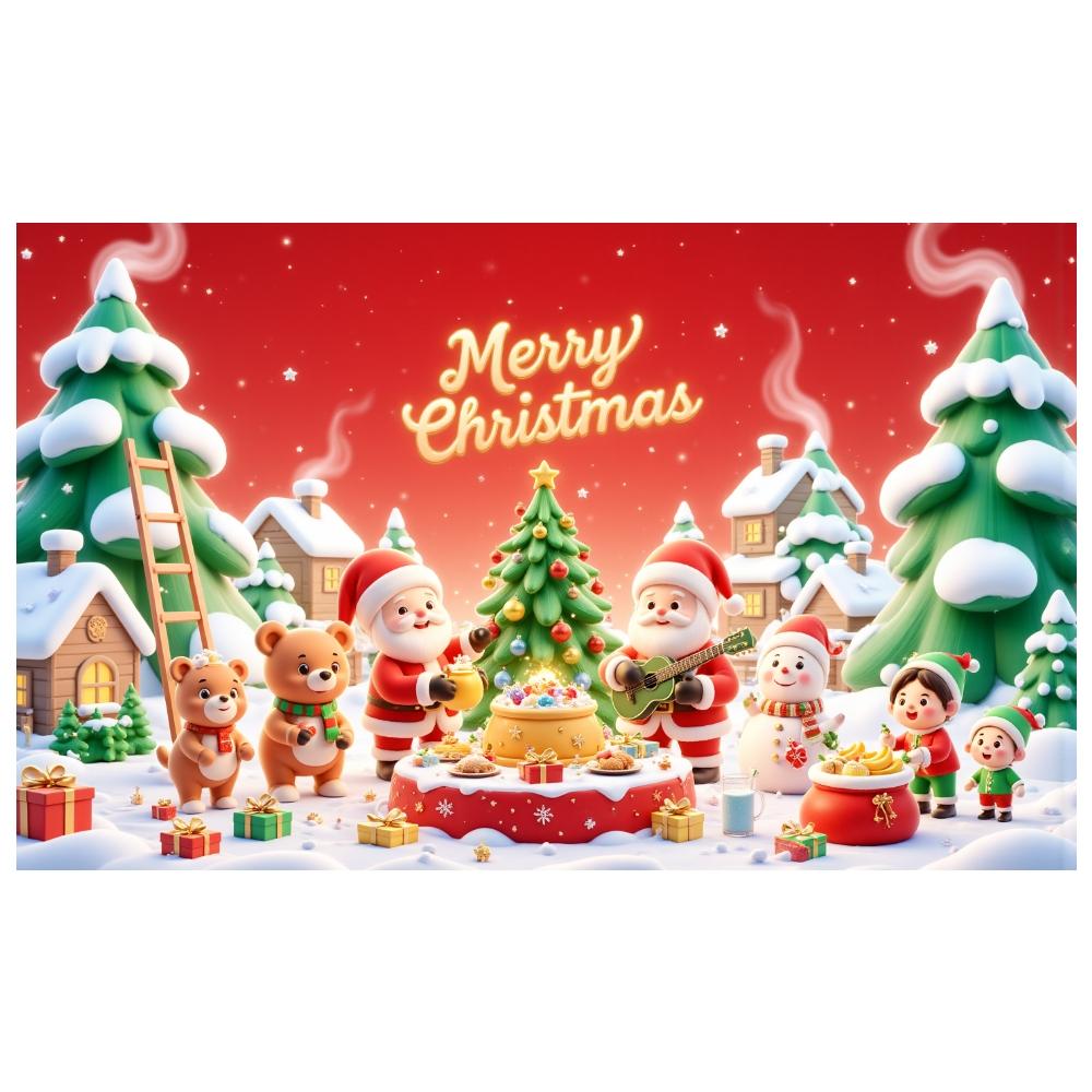 Christmas Decoration Banner Lightweight Material Merry Christmas Banner Christmas Banner Santa Claus Pattern For Home Decoration