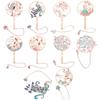 Chinese Style Calligraphy Painting Bookmark Group Fan Book Clip Pagination Mark Metal Tassel Stationery School Office Supplies