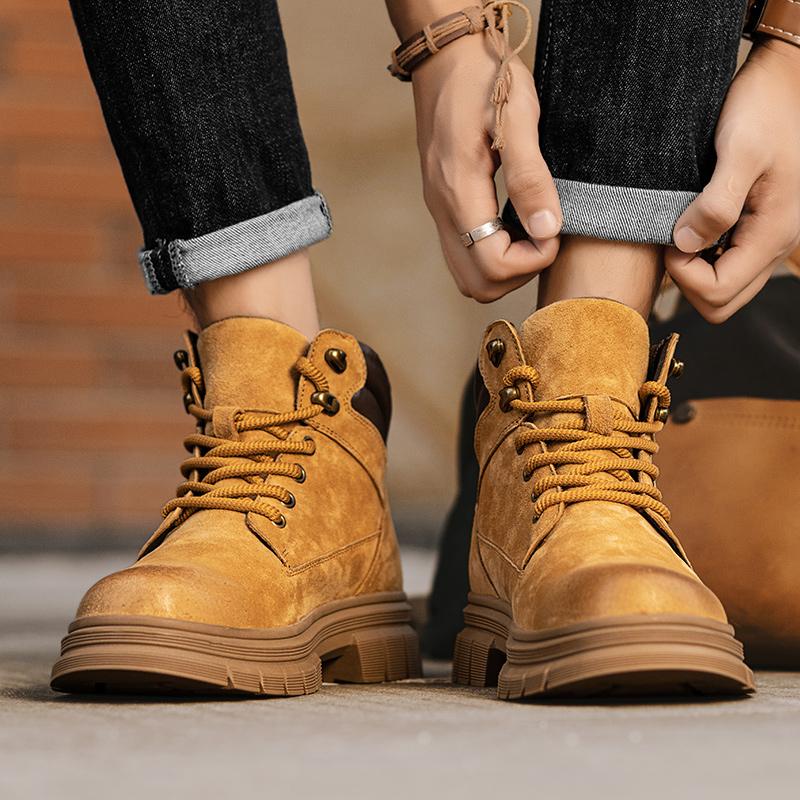 Модные винтажные мужские ботильоны на платформе из натуральной кожи, осенние британские ботинки челси, уличные нескользящие повседневные рабочие ботинки, ботинки для мужчин