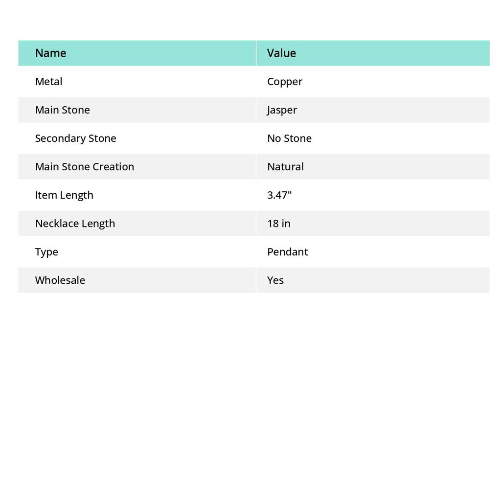 Натуральный камень Яшма тропического леса Медная проволока оплетка Подарок Подвеска 3.47 l5F02