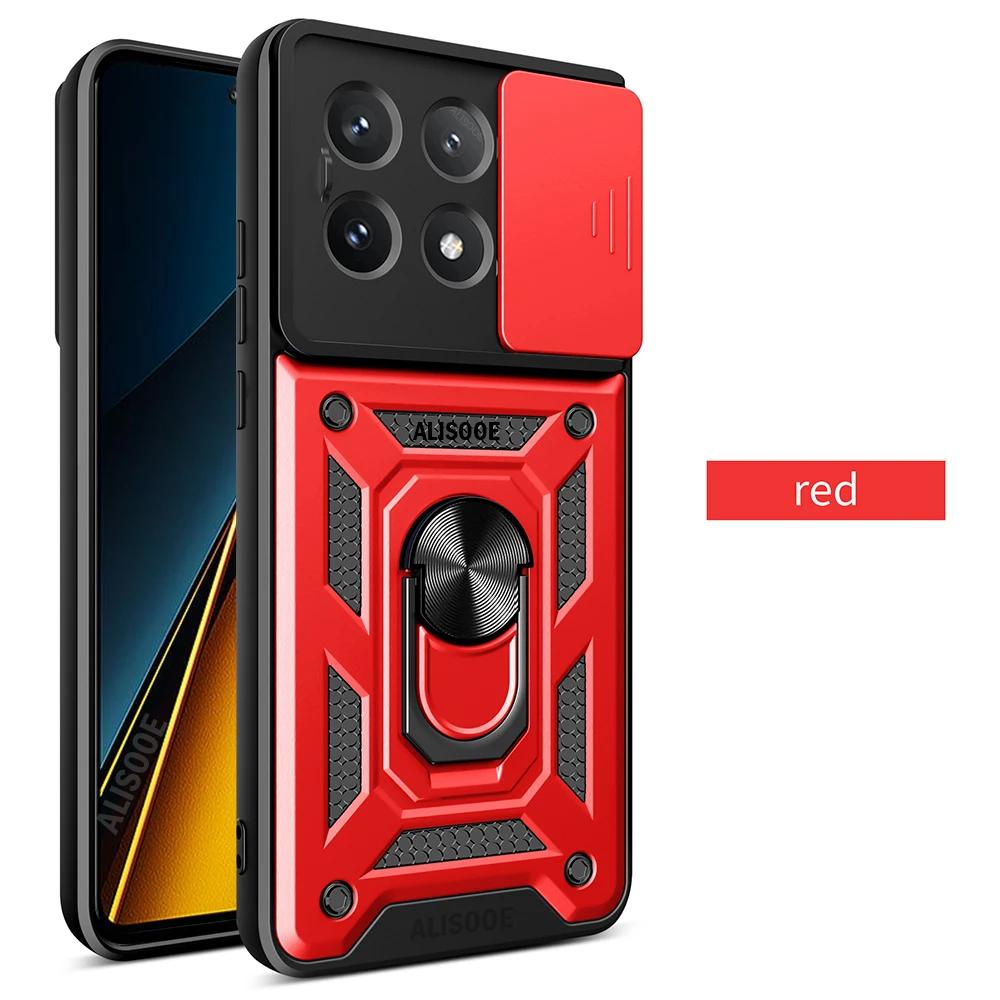 For POCO F6 X6 Pro C65 M6 Pro 4G Redmi 13C Note 13 Pro Plus 5G Case Slide Camera Lens Protect Cover for Xiaomi 13T Pro Funda