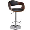 Bar Stool Set 2 pcs Black Bentwood and Faux Leather