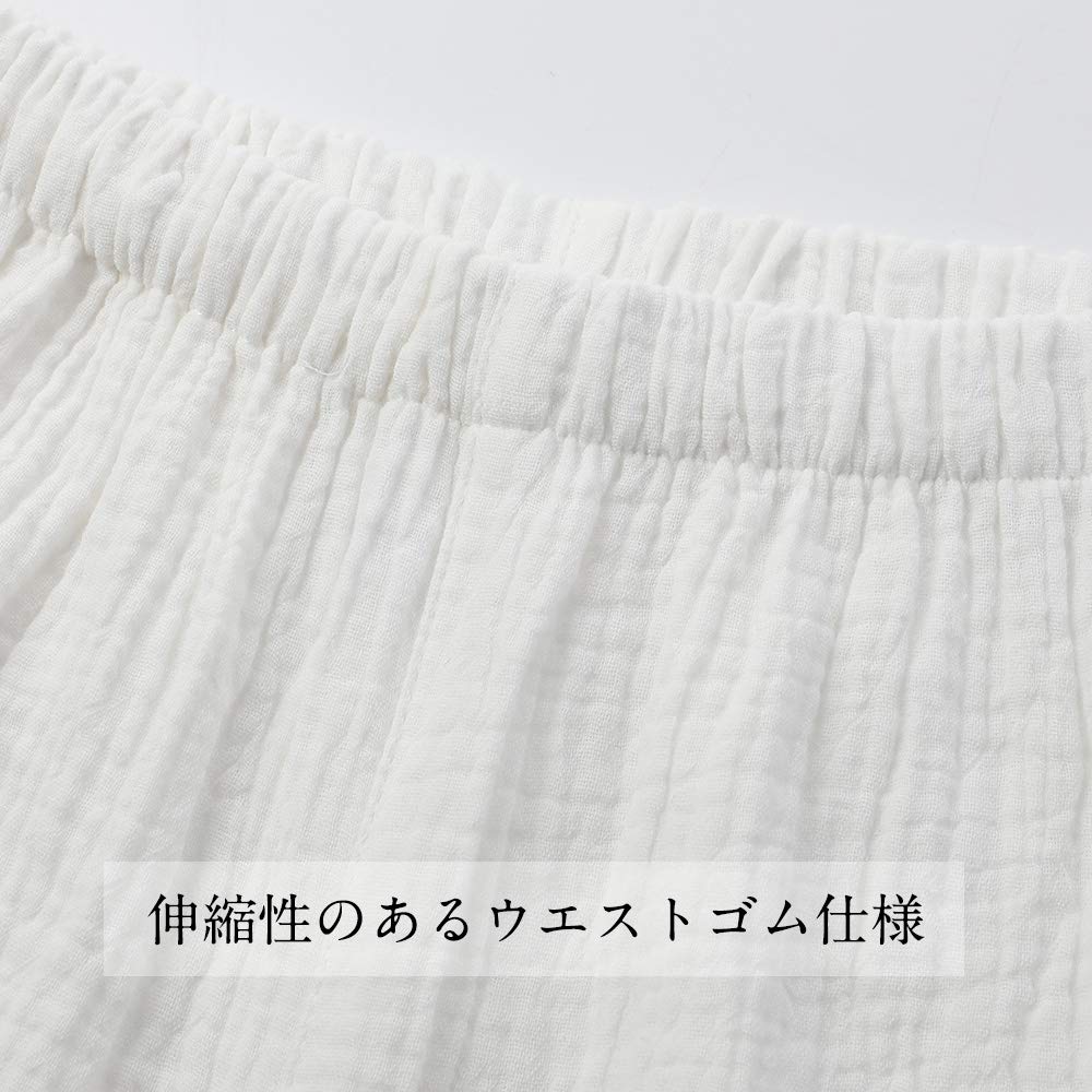 Пижама из марли для комнаты, рубашка с коротким рукавом и шорты, двухслойная, быстро впитывает пот, мягкая на ощупь, легко надевать и носить весной и летом [Hilltop Cloud]