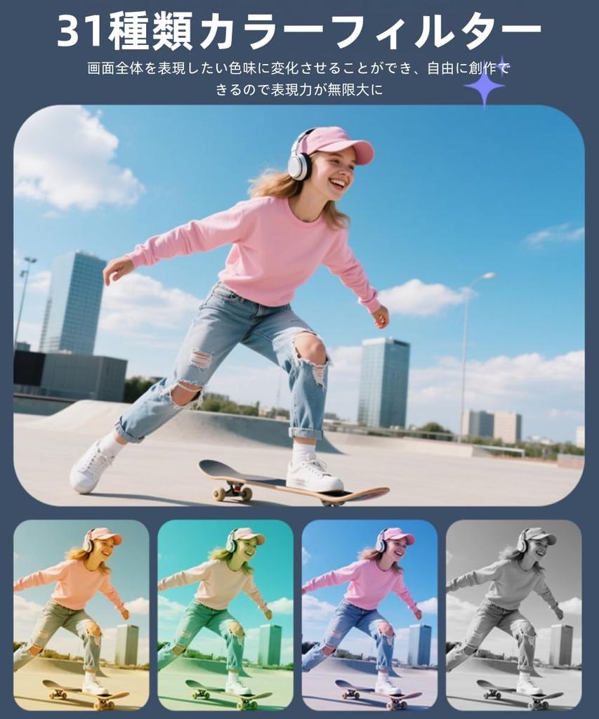 YULINJIA 4K Action Pocket Auto Face Rotating WIFI Transfer AF on All 32GB MicroSD Card Smartphone Compact Vlog Video Wearable Digital 2400mAh Black