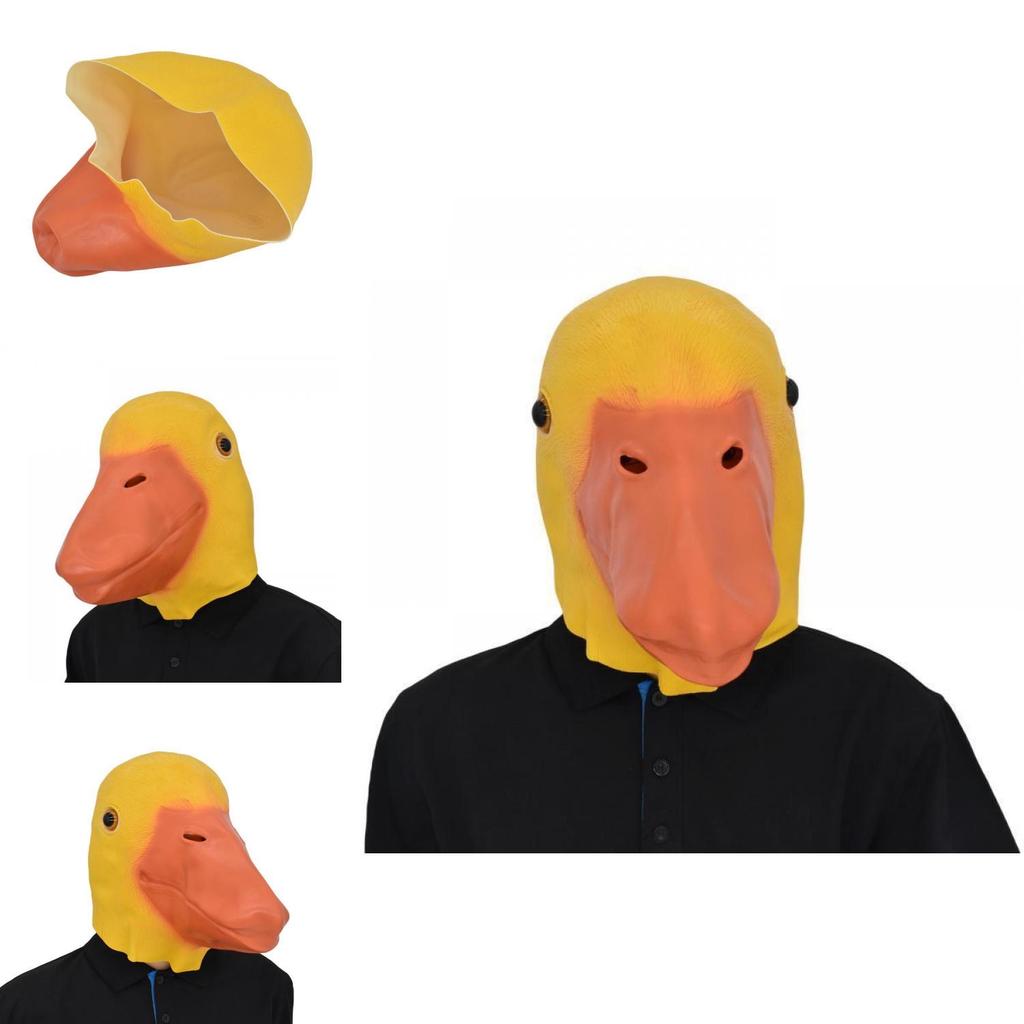 Adorable Yellow Duck Mask Fun Animal Costume Accessory For Halloween Parties And Events
