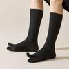 3Pairs Mid-calf Toe Separator Socks Anti Slip Split Toe Sock Simple Short Tube Socks Unisex