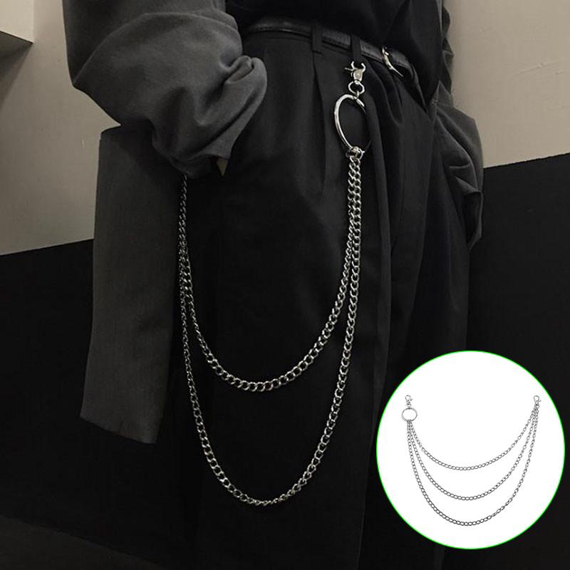 Men Women Key Chain Big Ring Wallet Keychain Punk Rock Jewelry Gift Jeans Unisex Hip-hop Metal Pants Waist Chain