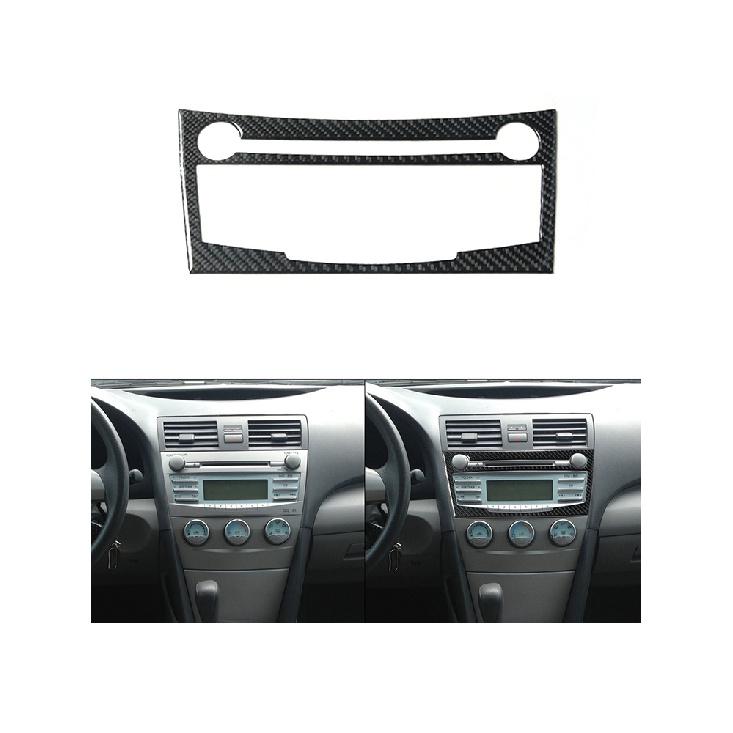 Для Toyota Camry 07-11 наклейки из углеродного волокна на центральной консоли, панель переключателей кондиционера, задняя панель, боковое вентиляционное отверстие, крышка