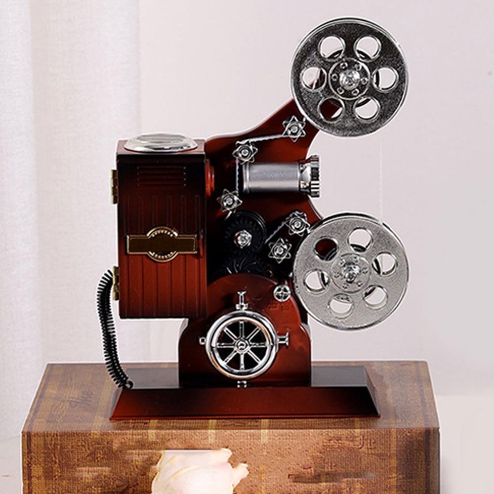 8.46 X 6.69 X 3.15in Projector Music Box ABS Material Music Ornament Indoor Retro Layout Matching