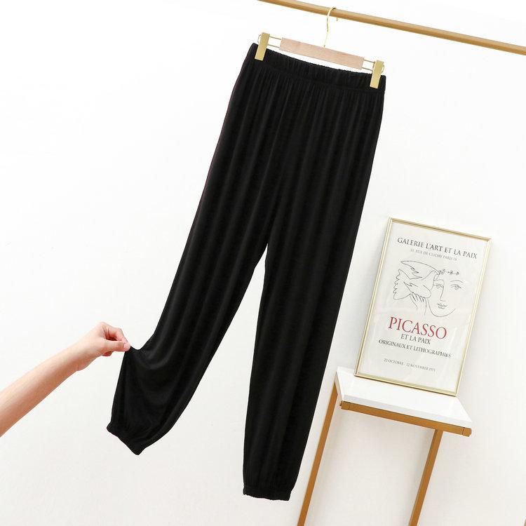 Женские эластичные повседневные брюки-джоггеры slim fit, однотонные, из мягкого модала, с манжетами на щиколотке, для йоги и отдыха, средняя посадка