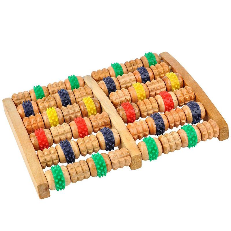 1 шт. 6 рядов деревянный массажный ролик для ног акупрессура триггерная точка расслабление боль снятие стресса шиацу ролик массажер для ног инструменты для ухода