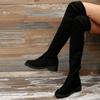 Large Size Boots Women's Autumn and Winter Low-heeled Knee Boots Women's Black Fashion Casual Boots