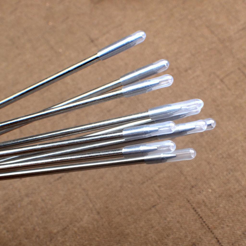 Набор из 10 шампуров для барбекю из нержавеющей стали с удобными деревянными ручками. Прочные круглые шампуры-палочки для кебаба, легко моются.