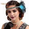 Headband Black Rhinestone Hair Band 1920s Vintage Gatsby Party Headpiece Women Flapper Prom Feather Headband