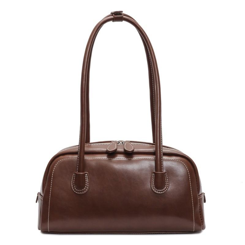 Ielgy Retro Fashion Underarm Bag Trendy Bowling Bag Casual One Shoulder