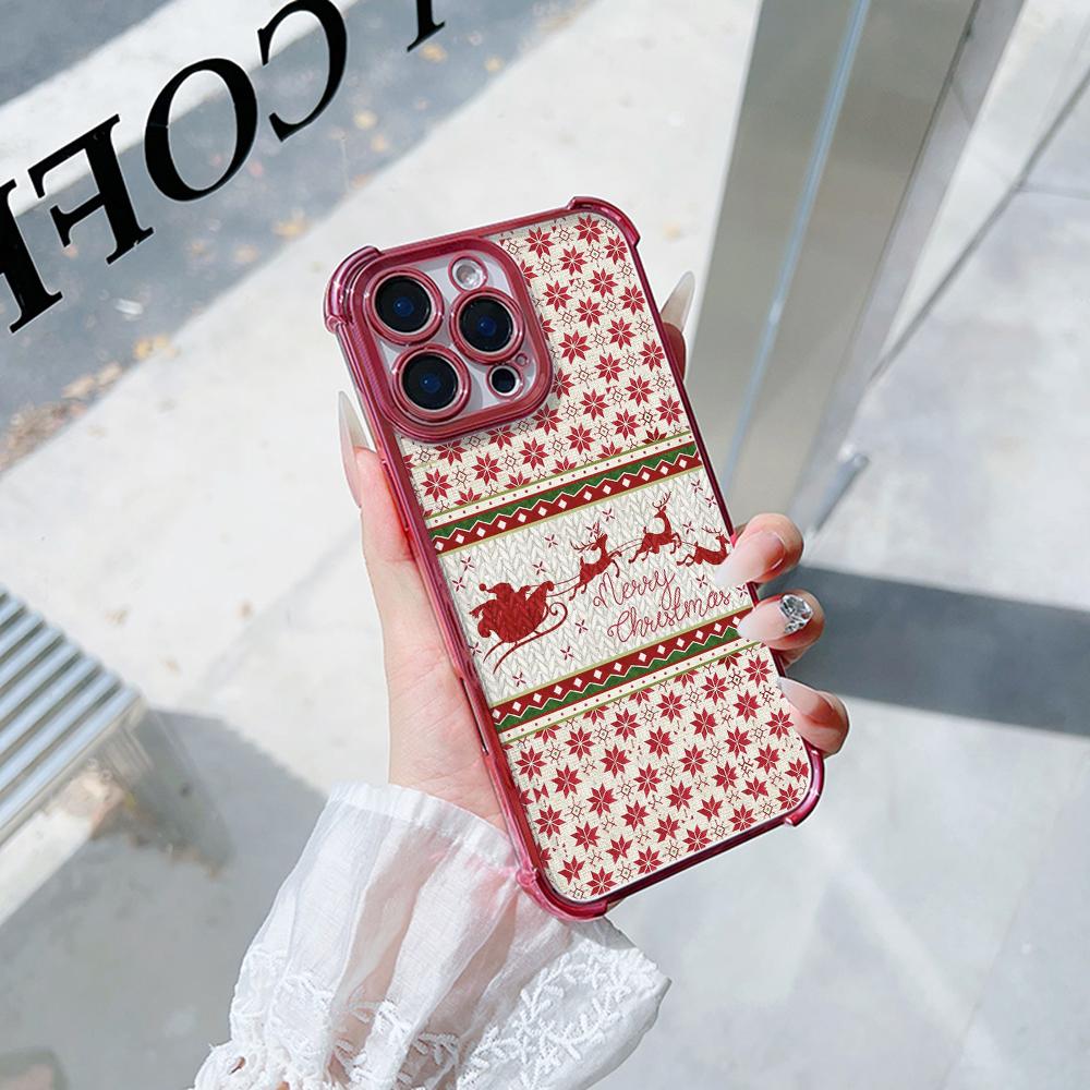 Чехлы для телефонов Ae112 Merry Christmas art из гальванизированного ТПУ для Xiaomi 11 Lite 5G Redmi Note 13 11 Pro 12C 9S 14C Huawei P40 с защитой на четыре угла