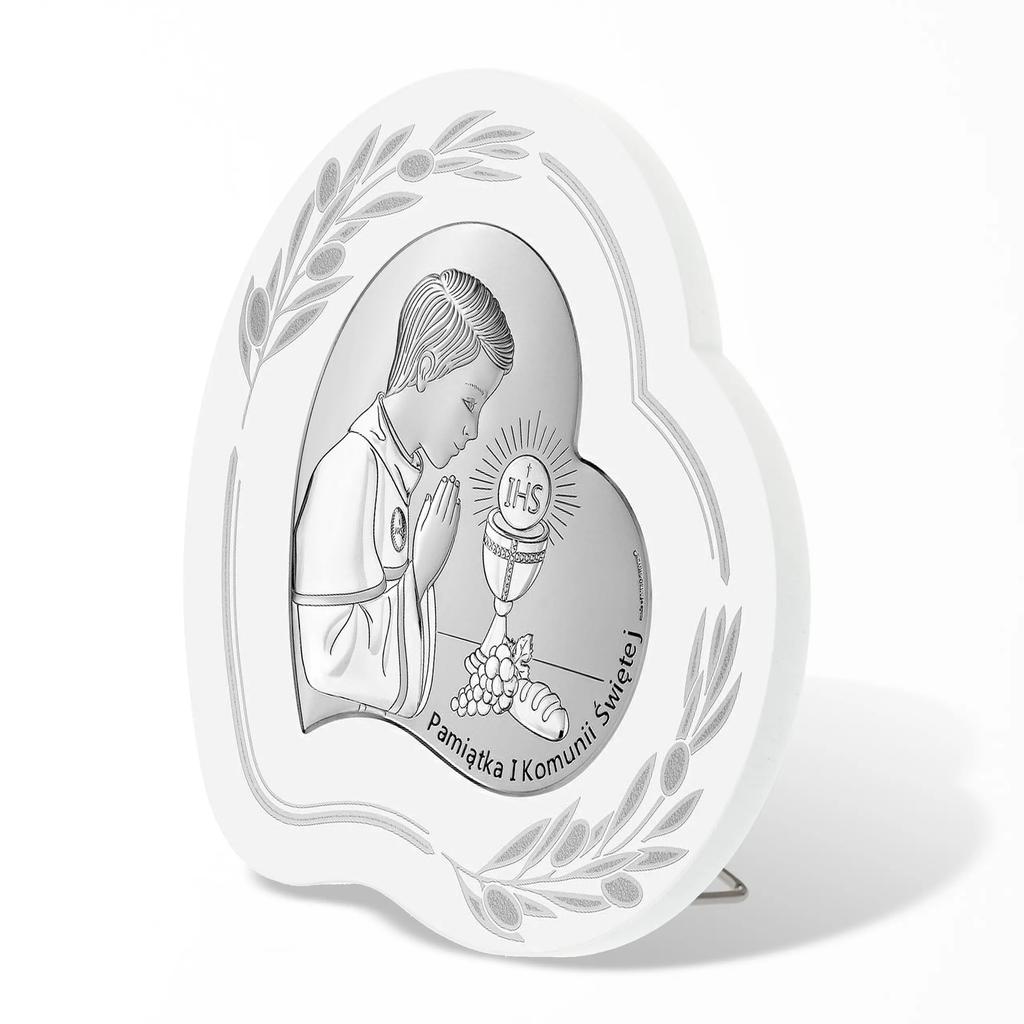 Silver Picture Souvenir of the First Holy Communion for a Boy Gift 6747Op 15.5 x 15