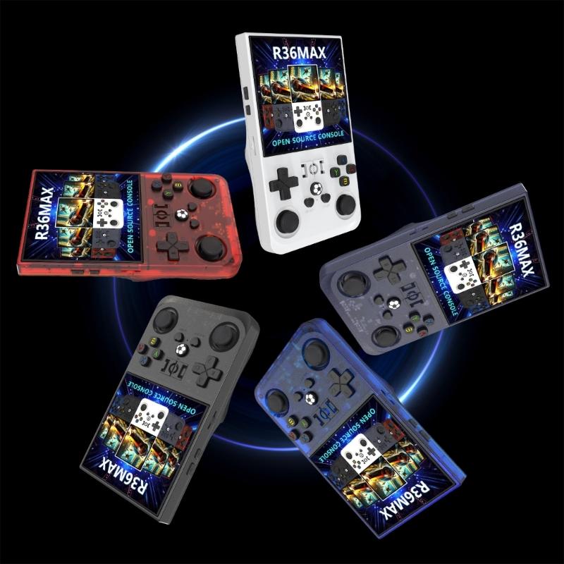 Игровая консоль R36Max с открытым исходным кодом, 4-дюймовый IPS-экран, портативная, игровая, на системе Linux, карманный игровой плеер, подарок для детей
