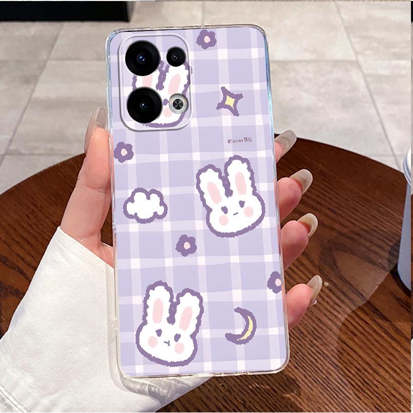 Чехол для OPPO Reno13 Reno 13 Pro 5G Роскошный Милый Сердце Кролик Забавный Чехол OPPO Reno 13 13Pro Reno13Pro 5G Прозрачный Мягкий Чехол для Телефона